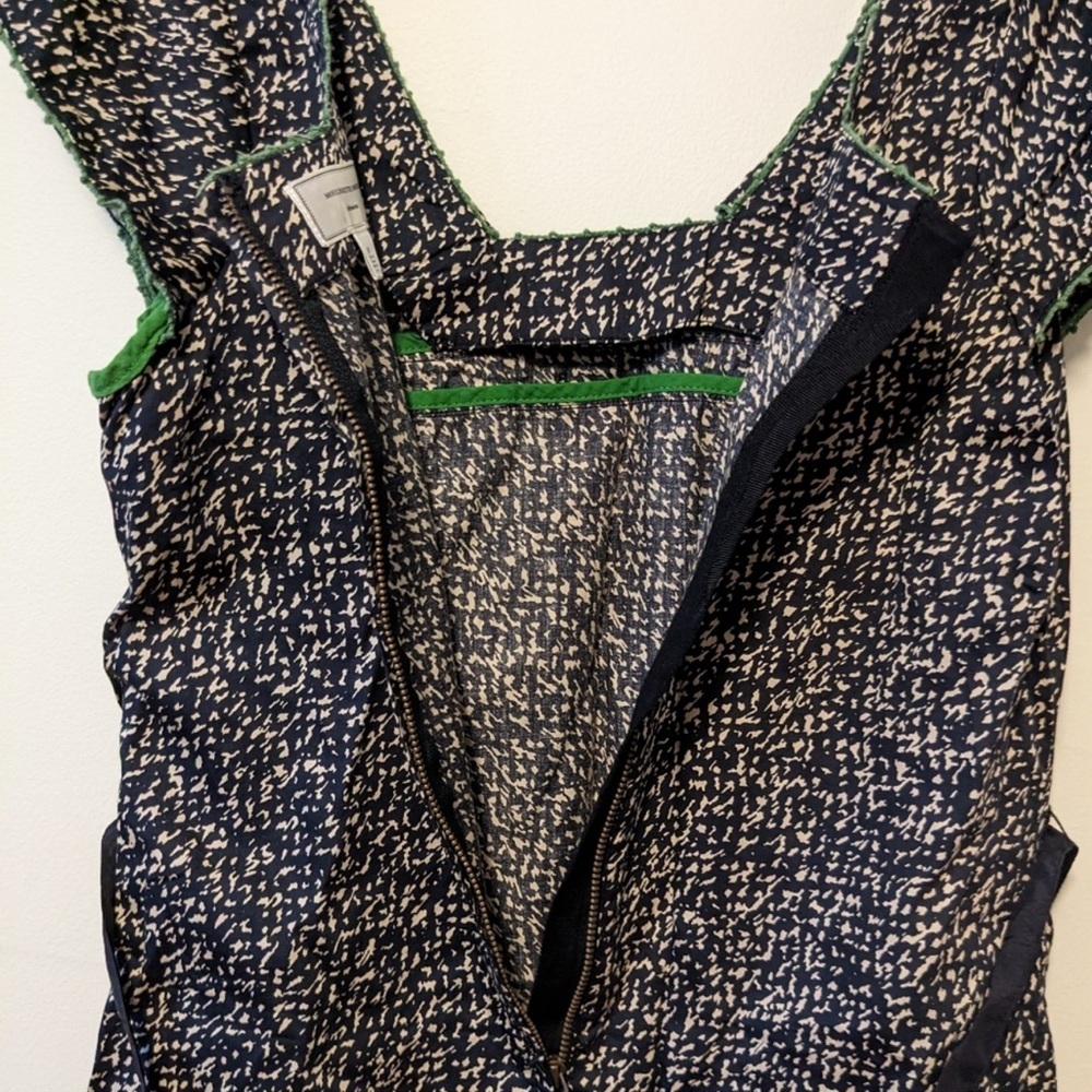 Anthropologie Moulinette Soeurs Cotton Shift Dress Black, Cream & Green Size 2 - Picture 12 of 16